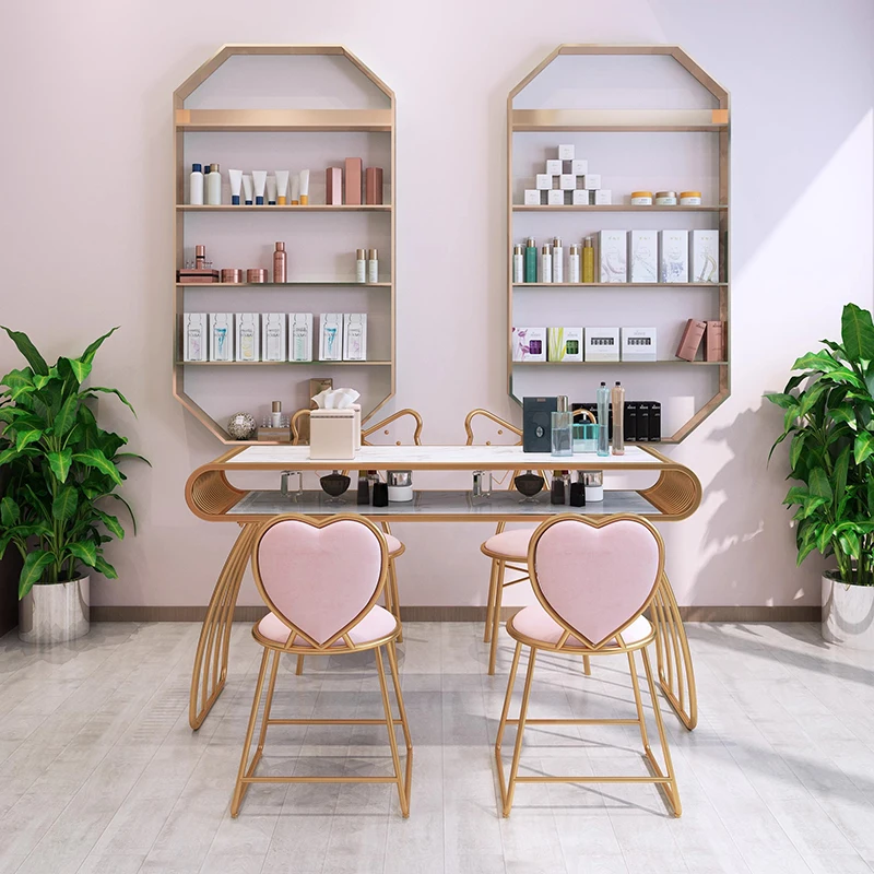 مصمم المنظم طاولة مانيكير الشمال الحديثة اليد محطة مسمار مكتب جودة عالية الفن الجمالي Nageltisch الأثاث