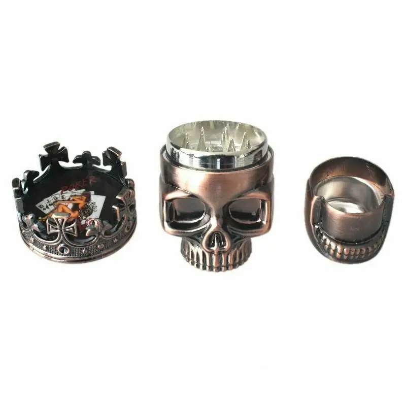 Creative Tobacco Pipe, 3 Layers, Skull Mode Pipes, Herb Smoking Pipe, Smoke Hookah Crusher, Gift