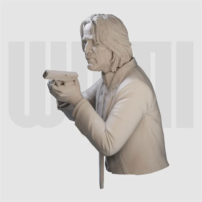 1/10 1/16 Scale John Wick Resin Bust Movie Character Resin Model Figures Unpainted Resin Doll Miniature Collection