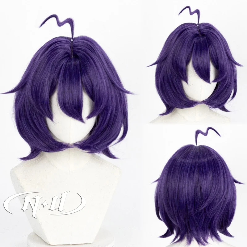 ND Hiiragi Utena Cosplay Wigs Gushing over Magical Girls Cosplay Short Wave Ciemnofioletowe peruki do włosów dla Comic Con Coser
