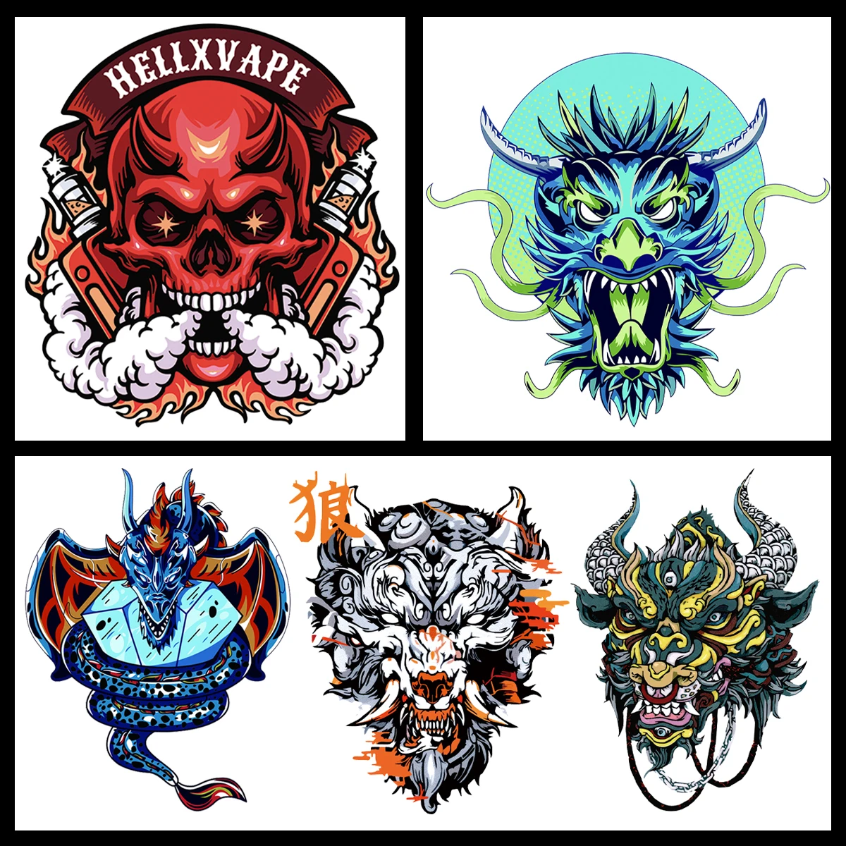 

JDM Oni Ukiyo-e светоотражающий мотоцикл мото корпус топливный бак лобовое стекло шлем Декор виниловые наклейки аксессуары для Suzuki Kawasaki