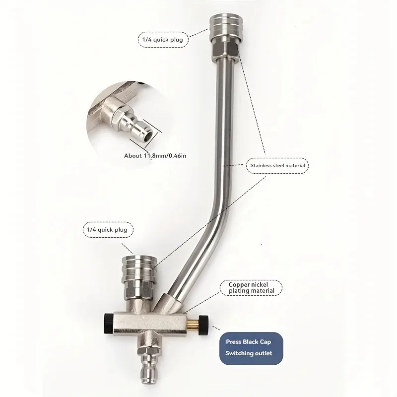 1 Packung 2-in-1 Doppeldüsen-Adapter für Hochdruckreiniger, 1/4 Zoll Schnellanschluss Schaumkanonen-Adapter, Sprühen Sie Schaum und Wasser gleichzeitig – Detail 1