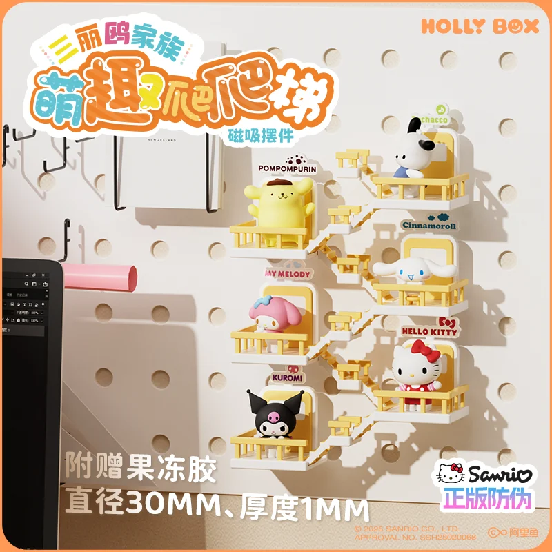 Sanrio-caja ciega Original, figuras de acción magnéticas, canela y Hello Kitty, muñeca Adorable, imán, pegatina para nevera, regalo coleccionable