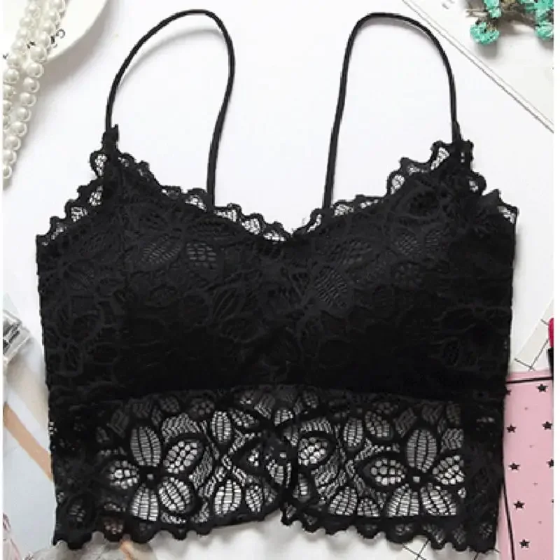 New Women Wireless Lace Bra Push Up Bralette Sexy Lingerie Full Cup Backless Vest Ultrath Brassiere Soft Top Plus Size Underwear