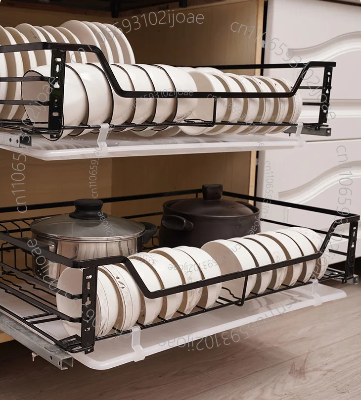 Hotel with high quality four-sided pull stainless steel kitchen drawer basket multi-function