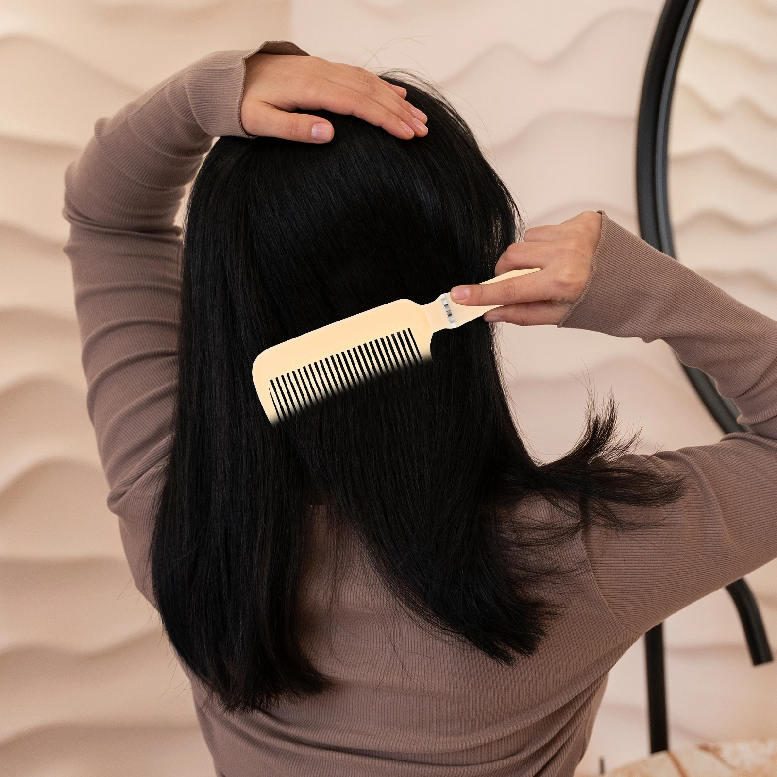 

4pcs Cushion Curl Brush Volumizing Smoothing Long H Wide Tooth Comb Women Home Massage Ribs Scalp Detangling Hair Styling