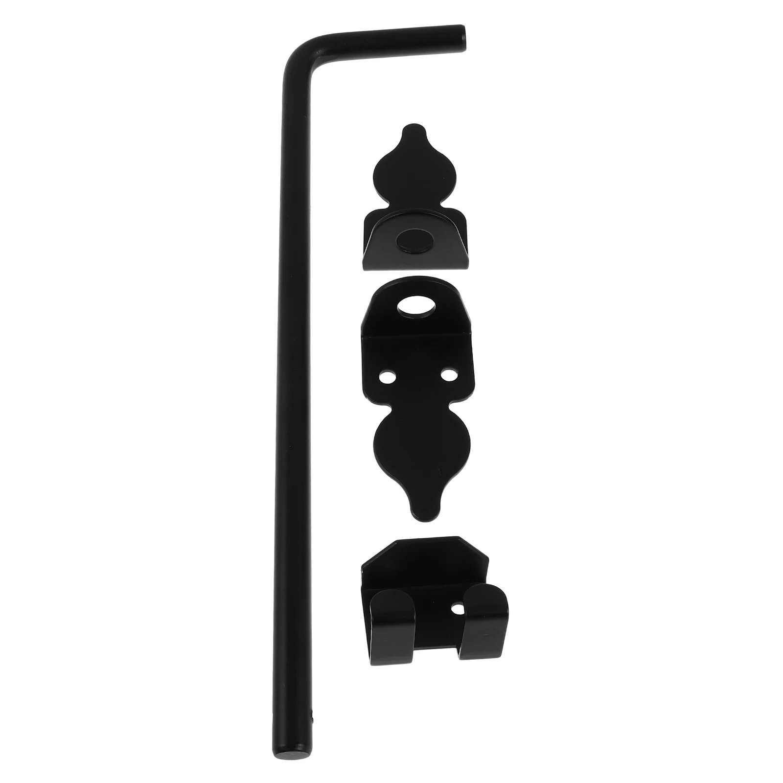

Black 12 Inch Cane Bolt Drop Rod Heavy Duty Gate Latch for Wooden Doors Fences Garden Entry Security Fastening Hardware Slide