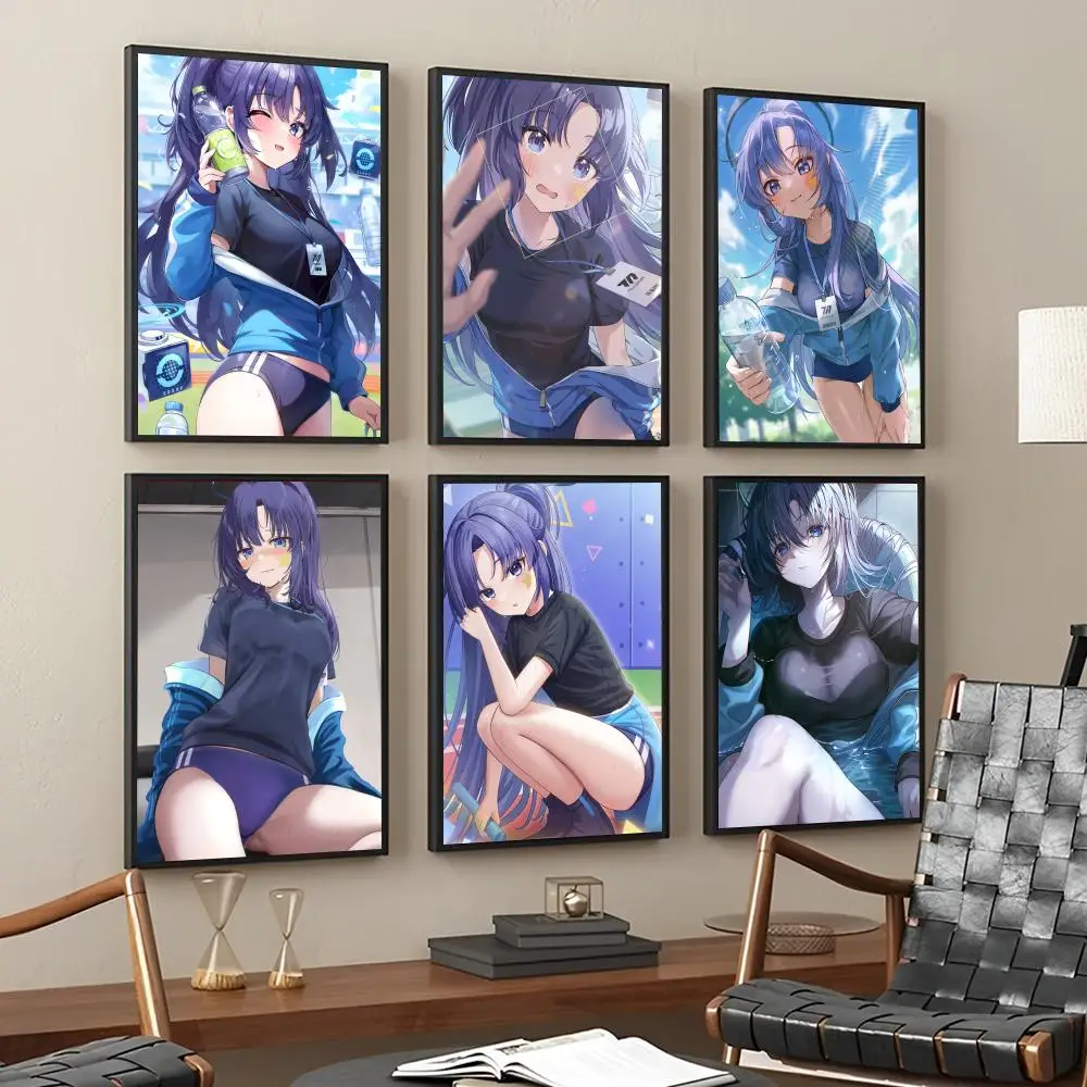 Anime Game Blue Archive Hayase Yuuka Sexy Girl Poster Stickers Living Room Bedroom Entrance Cafe Wall Art Decoration Painting