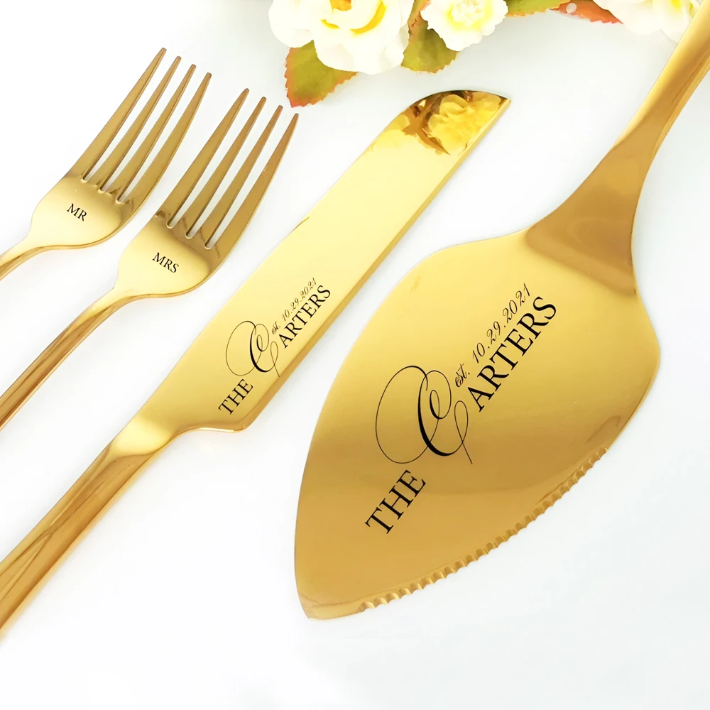Custom Wedding Cake Knife, Wedding Cake Knife Set Personalized, Wedding Gift, Bridal Shower Gifts, Wedding Cake Cutting Set