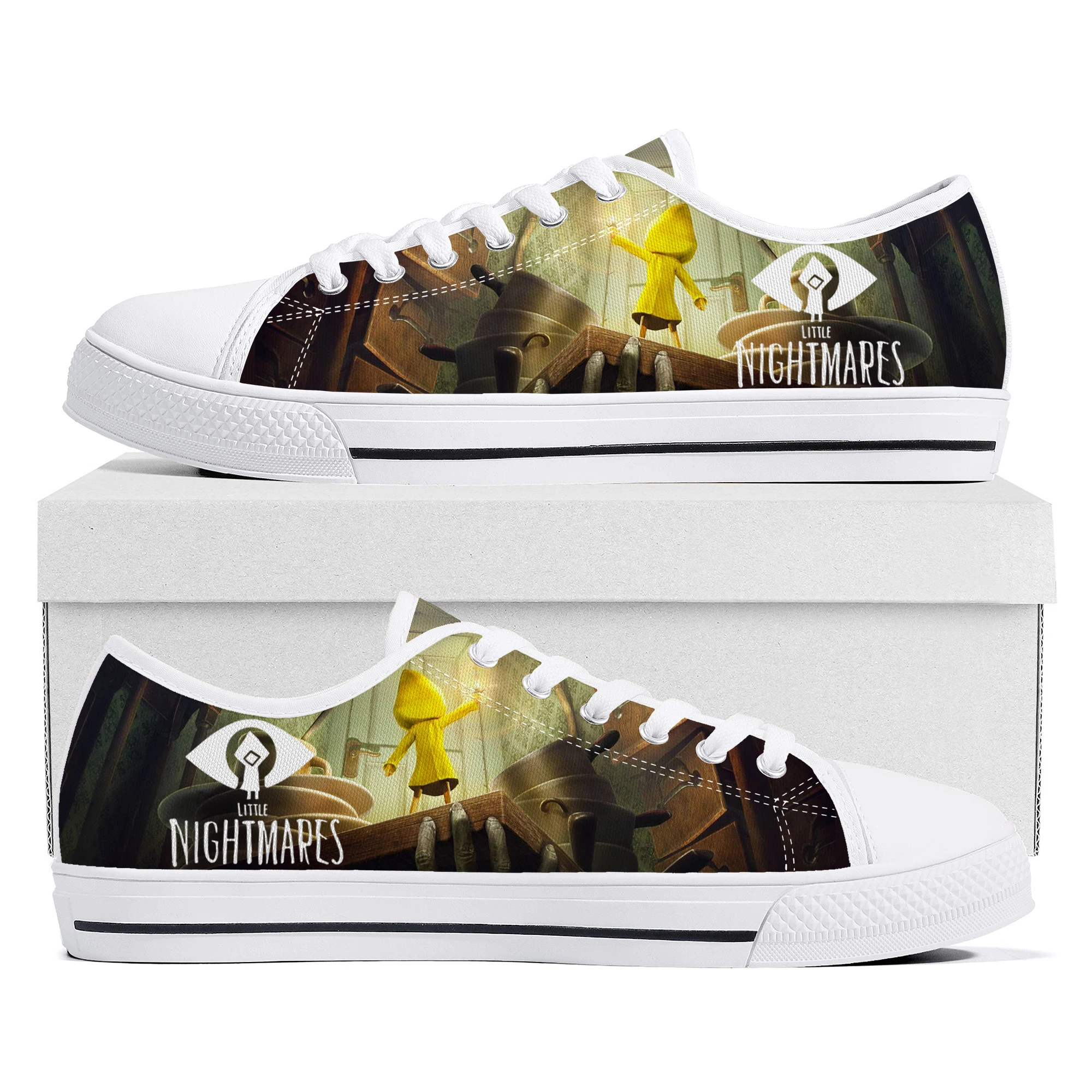 Cartoon Game Little Nightmares Movie Low Top Sneakers High Quality Mens Womens Teenager Canvas Sneaker Couple Shoes Custom Shoe