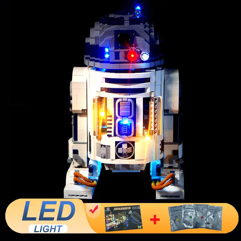 

Комплект светодиодных фонарей для LEGO R2D2 Robot Star 75308, идеи ламп, подарок «сделай сам» (не включает строительные блоки, наборы кирпичей, наборы моделей)