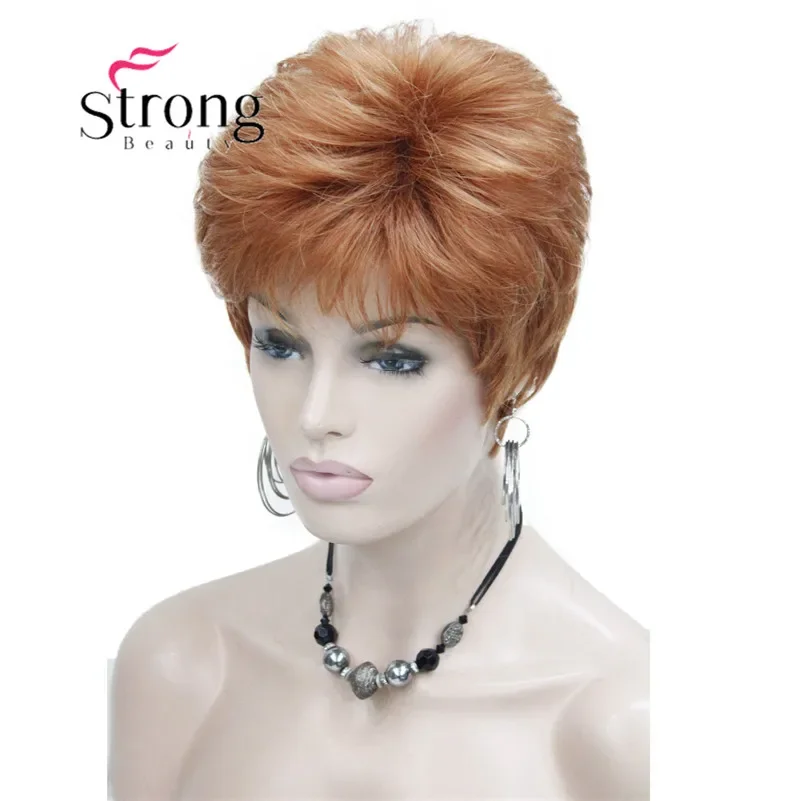 StrongBeauty Very Short Orange Brown Blonde High Heat Resistant Full Synthetic Wig COLOUR CHOICES