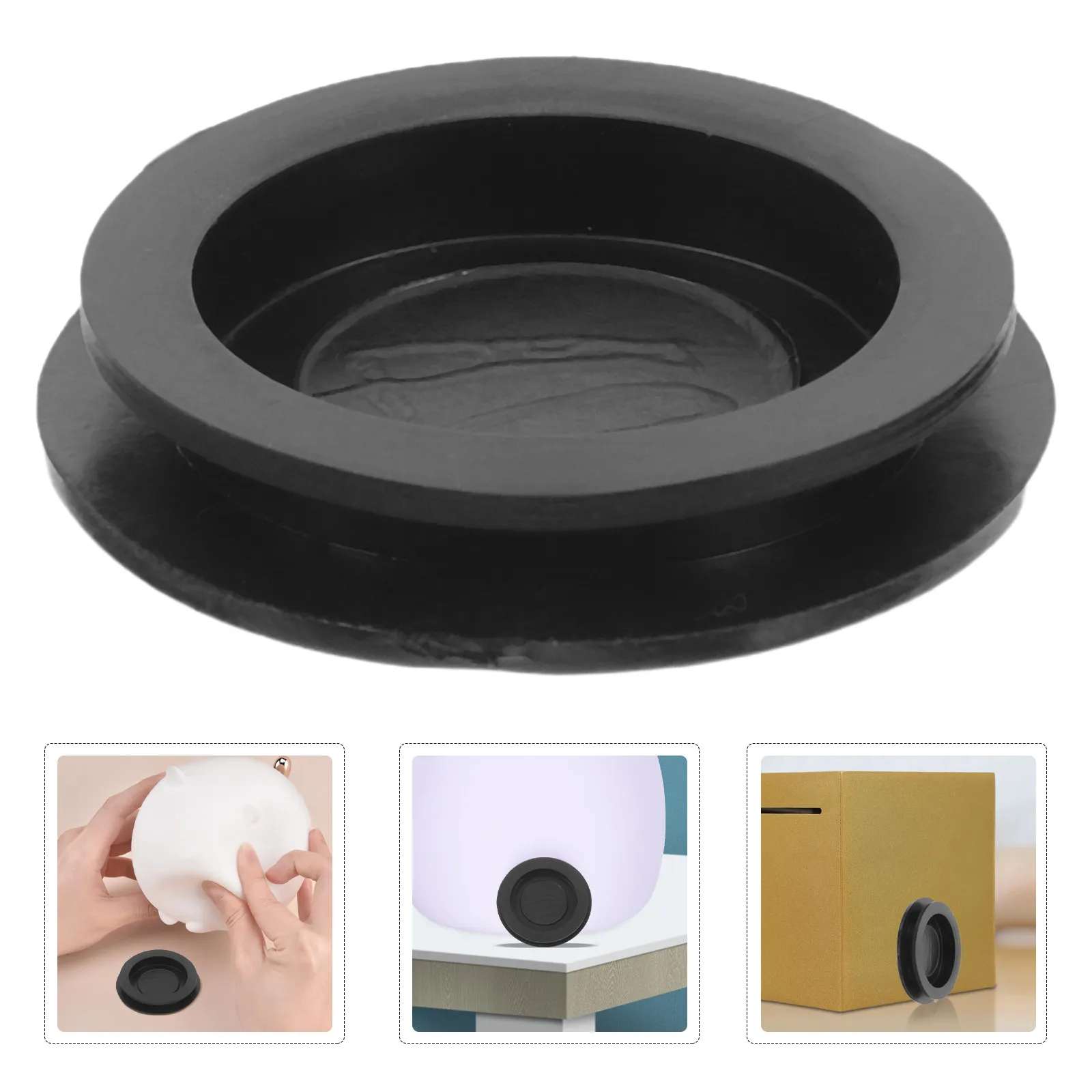 10Pcs Piggy Bank Plug Rubber Stopper for Saving Box Bottom Hole Seal Leakproof Replacement Plug Stylish Black Elastic Sealing