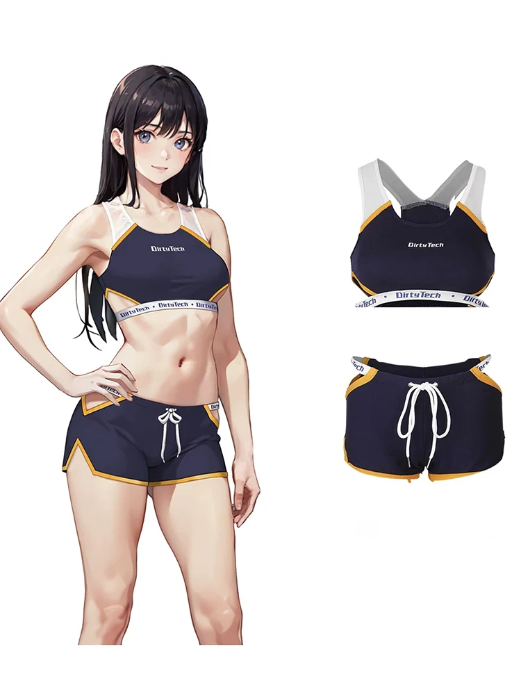 

Ultra Short Sport Boxing Vest Hollow Sexy Running Critical Hit Cos Anime for Women