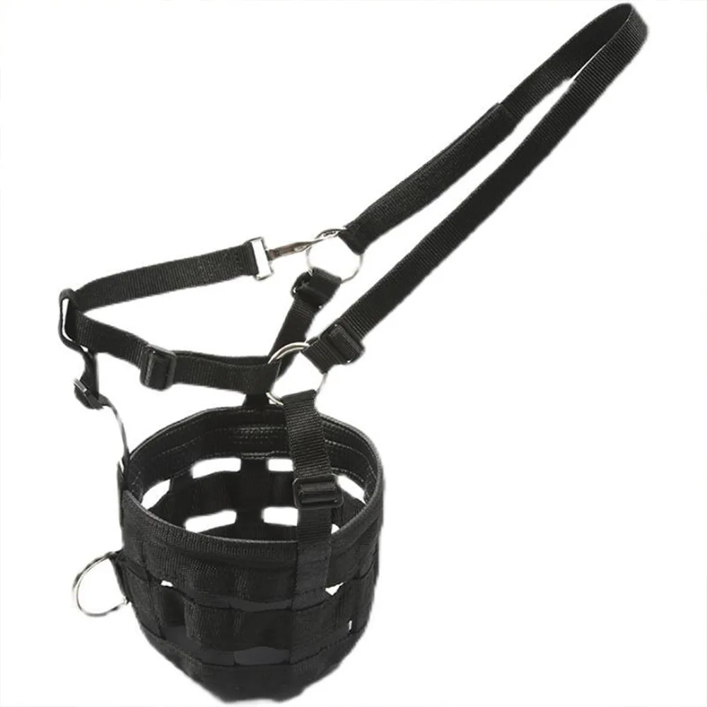 

Намордник для медленного кормления и замены сена для лошадей и пони, регулируемый, для выпаса на пастбище, с поводком и аксессуарами из полипропиленового ремня