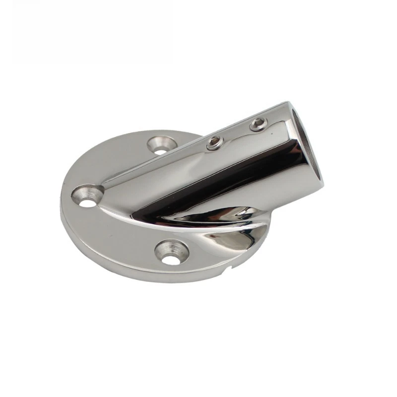 316 stainless steel tube seat, yacht deck railing base 30 degree tube seat, round inclined tube seat