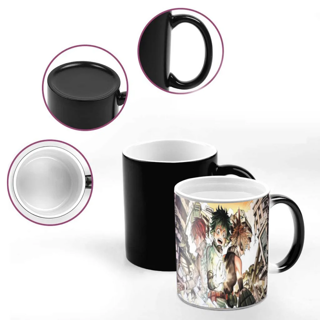 Japanese Anime My Hero Academia Color Change Magic Ceramic Creative Coffee Mugs Tea Cups