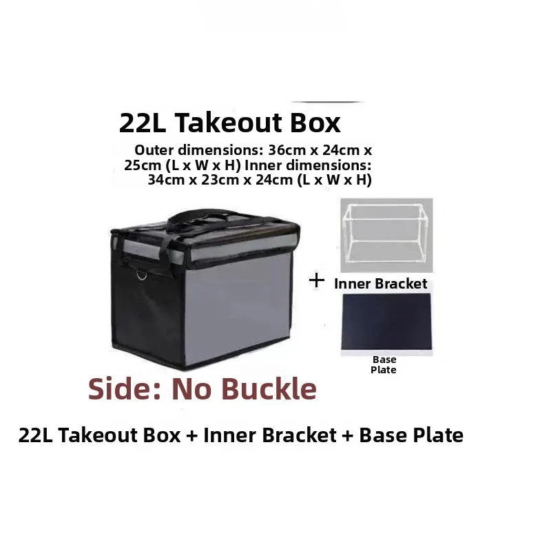 黒色防水フードデリバリーサーマルボックス-小中大サイズ-30l-45l-62l-シティワイドデリバリー用保温コンテナ