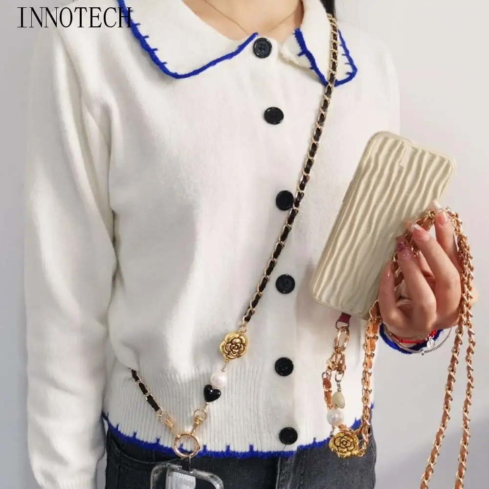 

Жемчужный диагональный ремешок для мобильного телефона, металлическая цепочка, роскошная веревка для телефона через плечо, модный анти-потерянный ремешок для мобильного телефона, путешествия на открытом воздухе