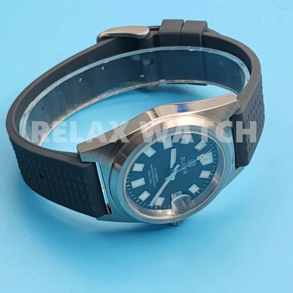 38มม. 2023ใหม่นาฬิกาสแตนเลสสตีลกระจกแซฟไฟร์ Tali Jam Tangan karet Nh35ญี่ปุ่นเคลื่อนไหวอัตโนมัติ