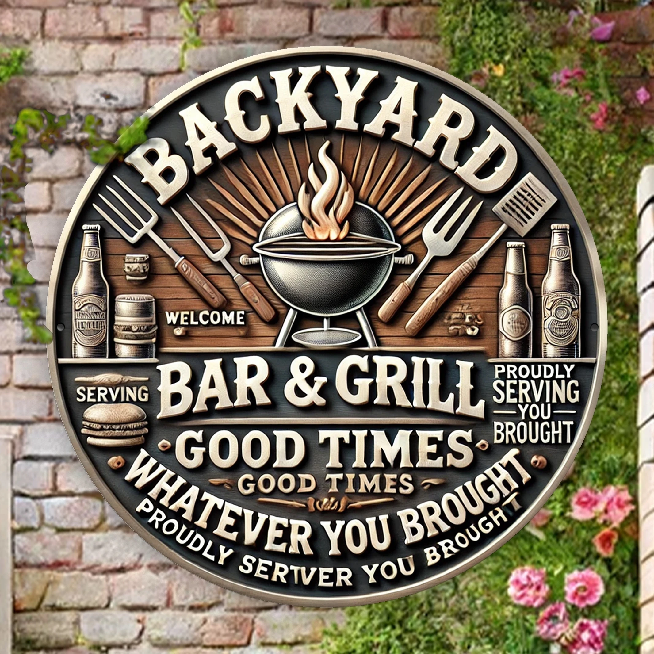 2D جولة خشبية الغذاء الحلوى الشواء البيرة لافتة مطعم باروتور حديقة الديكور نزهة الديكور صور الدعائم الهدايا