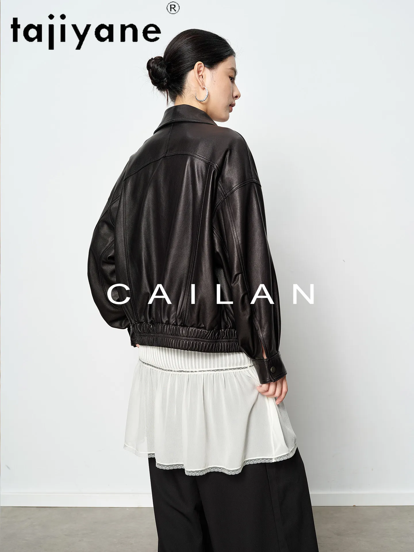 TAJIYANE Schapenvacht Jas Vrouw Mode Korte Dames Jas Hoge Kwaliteit Echt Lederen Jassen Herfst Vrouwen Kleding 2026 дубленка