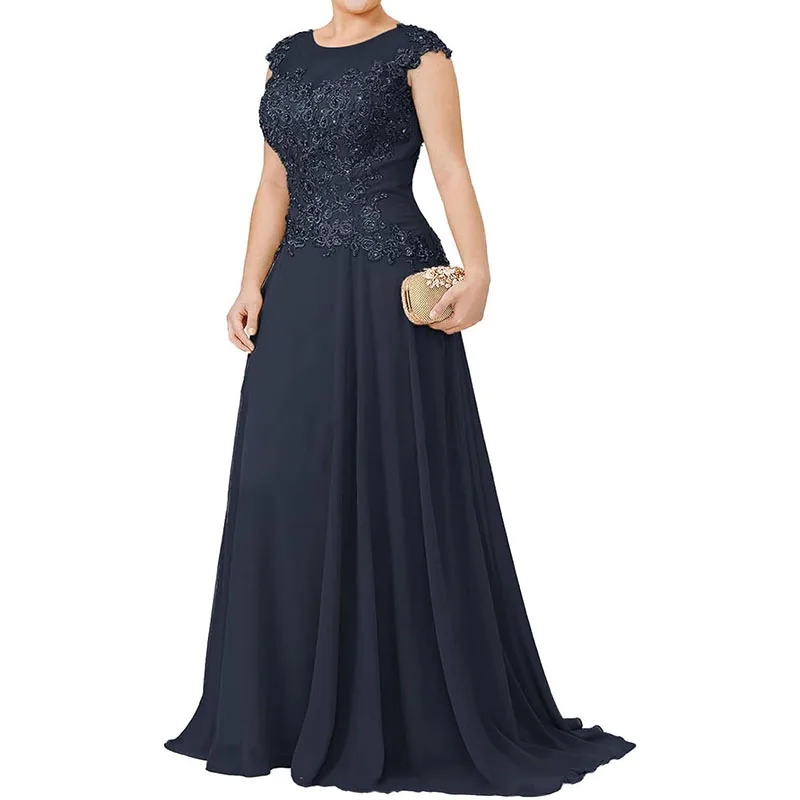 Mother of The Bride Dresses Plus Size - Appliqued Chiffon Formal Wedding Guest Dresses image 2