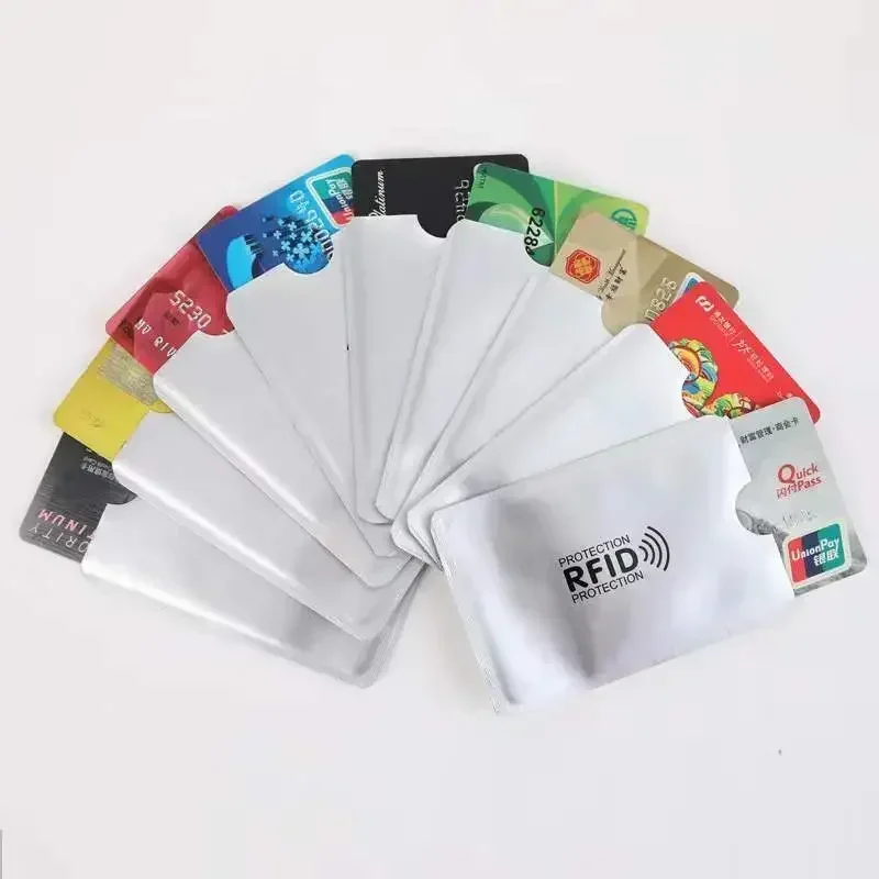 20Pcs Aluminum Anti Rfid Credit Card Holder Anti Reader Blocking Bank ID Card Bag Cover Protection