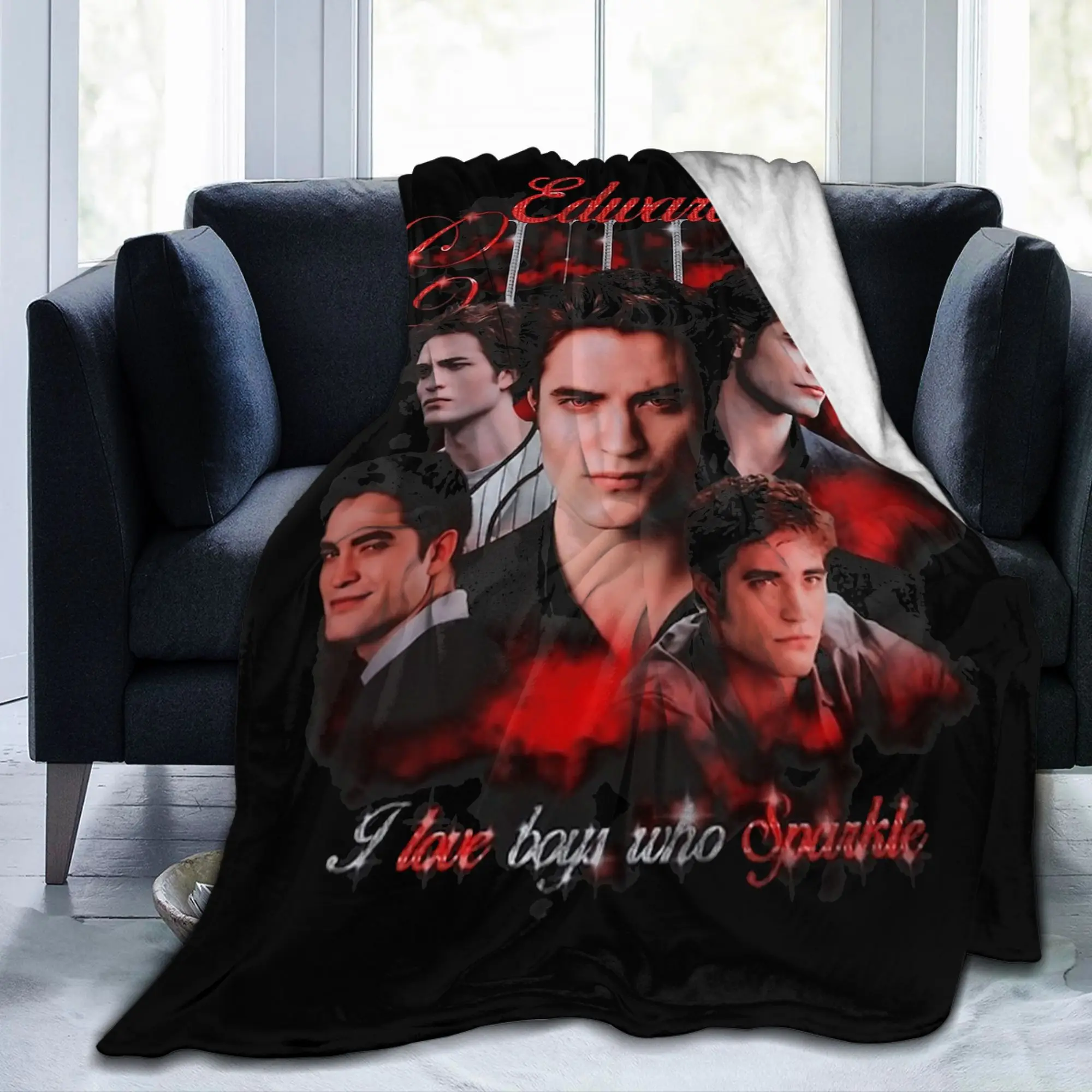 Twilights Vampire Edward Cullen Flannel Blankets  Awesome Bedding Throw Blanket for Home Bed Warm Gift Multi-function