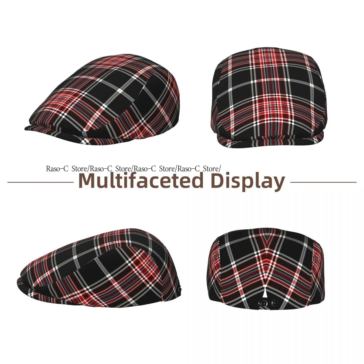 Flat Cap Men Women Newsboy Cap Nostalgic Striped Plaid Pattern Driving Bunnet Ivy Hat Bakerboy Hat Spring Summer Boina