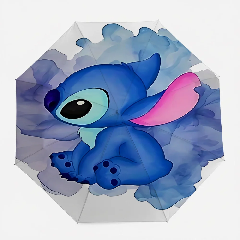 

Автоматический складной зонт Disney Lilo & Stitch с акварельным принтом, портативный водонепроницаемый ветрозащитный дорожный зонт для детей