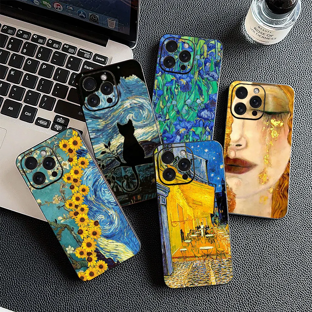 حافظة فنية مرصعة بالنجوم فان جوخ سكاي لهاتف شاومي ريدمي نوت 14 13 برو بلس A4 A3 Pro Plus 14C 13C Pro + 5G 4G غطاء هاتف #2