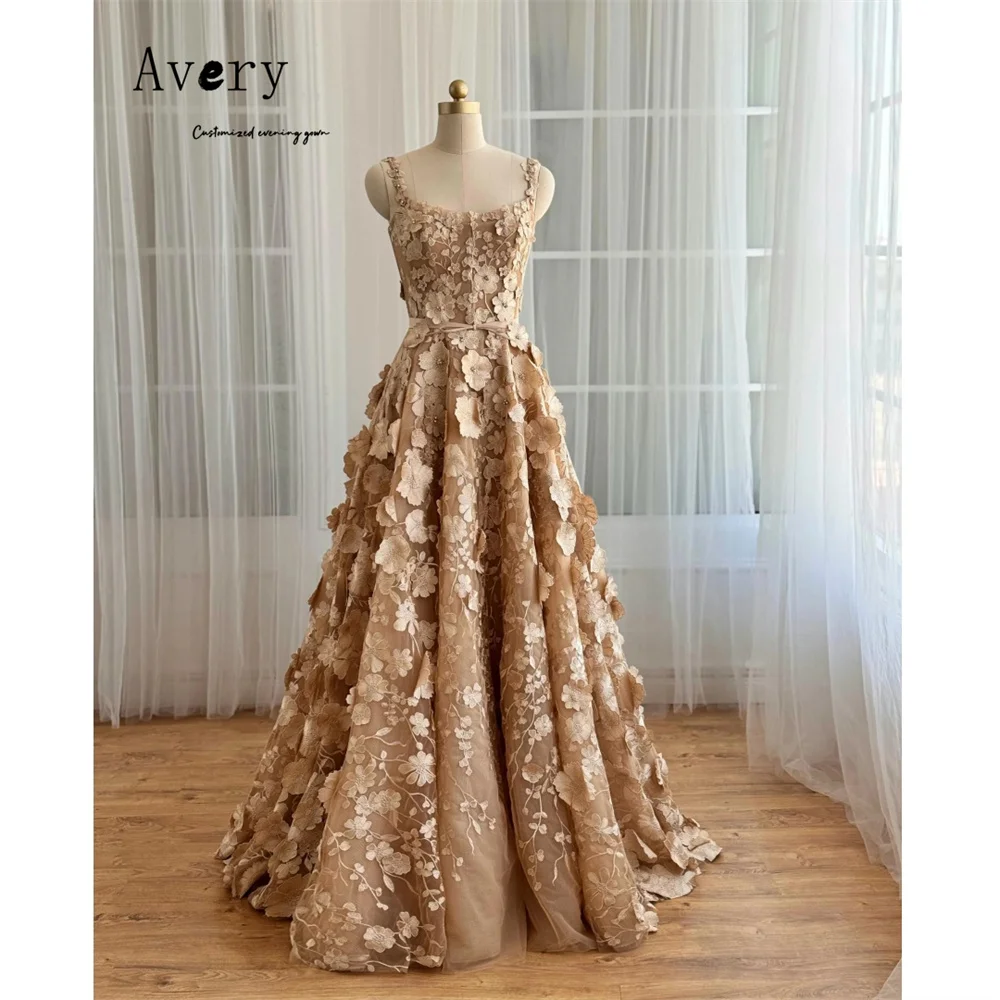 

Avery Customized A-line Floral Off-shoulder Sleeveless Elegant Dresses 2025 Woman Luxury Women's Evening Dresses Gala Dress Prom
