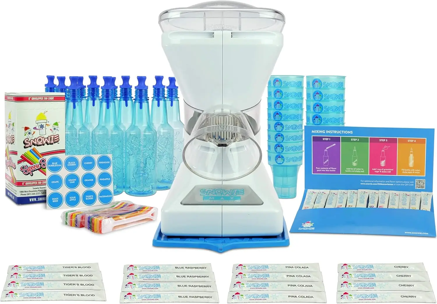 Cone Machine - Premium Shaved Ice Maker, With Powder Sticks Syrup Mix, Entrepreneur Kit