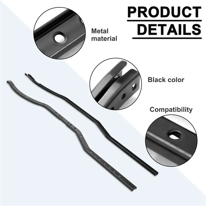 A49K-2Pcs/Set Steel Chassis Frame Rails For AXIAL SCX10 90027 SCX10 II 90046 90047 RC Car Crawler Truck Vehicle Model