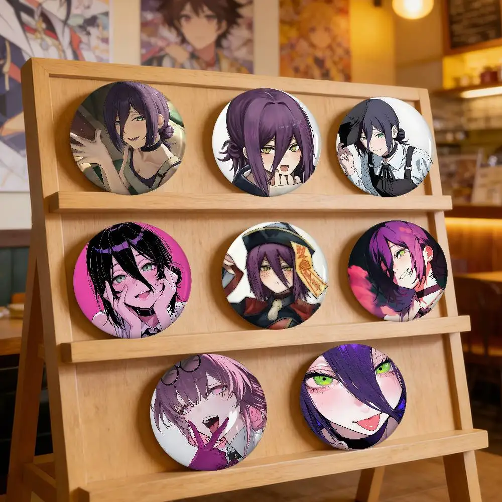 R-Reze Anime Badges Peripheral Lapel Pins Tinplate Round Brooch For Shoulder Bag Accessories Souvenir Gifts