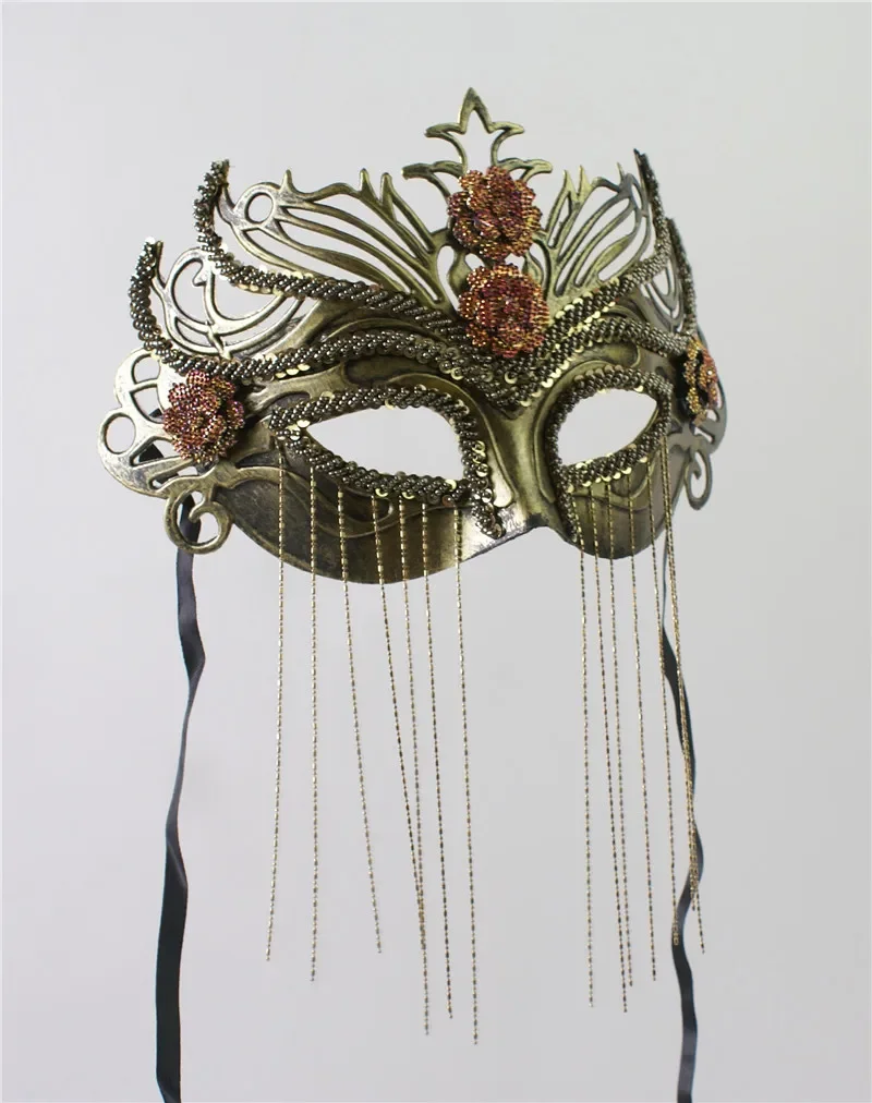 Venetian retro adult half-face couple woman mask ball banquet Halloween mask Tassel mask