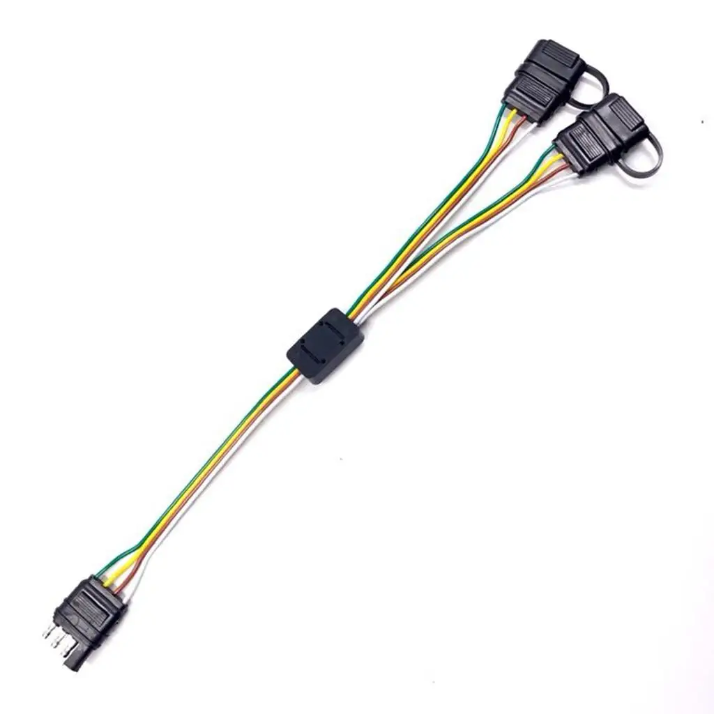 

Heavy Duty 4 Pin Y Splitter Trailer Light Connector Silicone Harness Cable for Rear Vehicle Led Lights