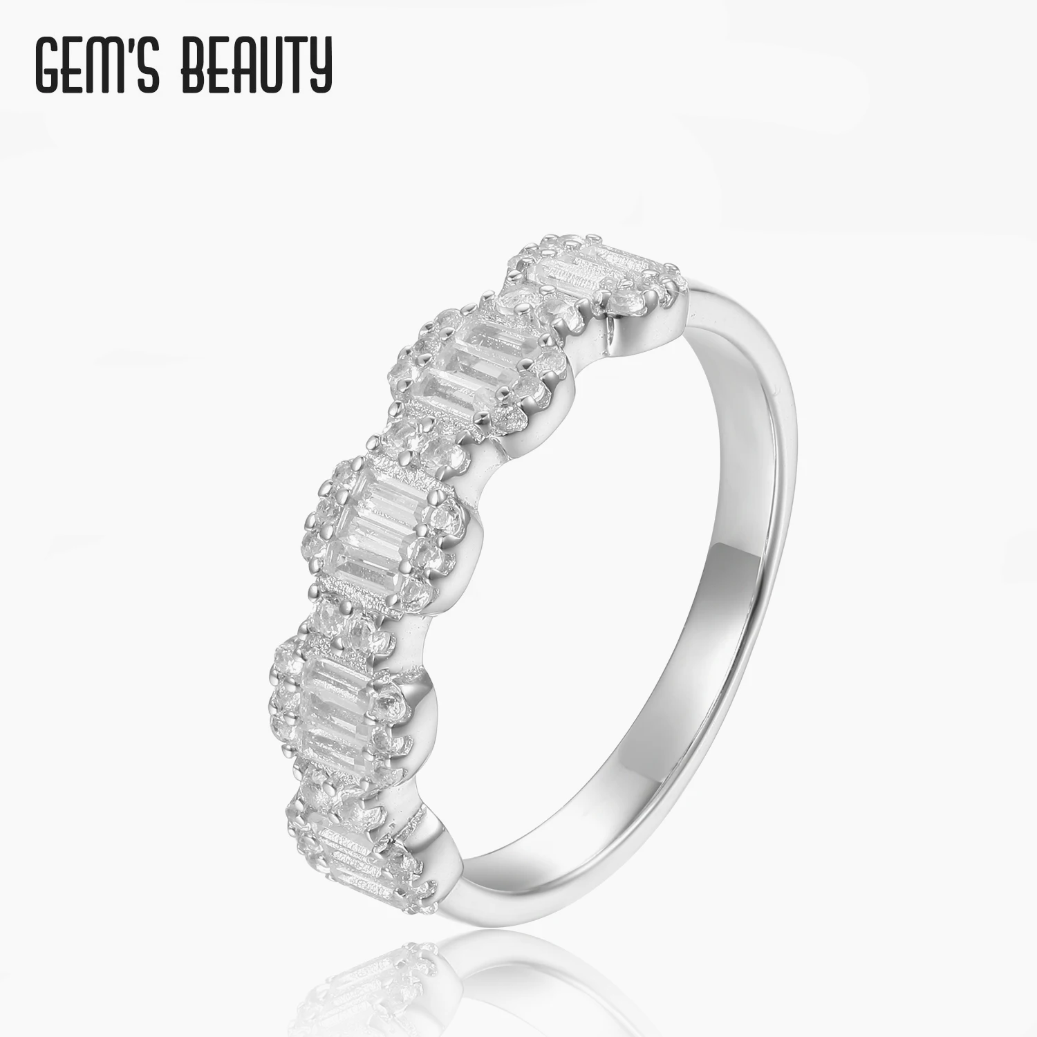 

Gem's Beauty 15 pcs 2.5mm Simulant Diamond For Women Proposal Rings 925 Sterling Silver Zircon Handmade Jewelry Wedding Band