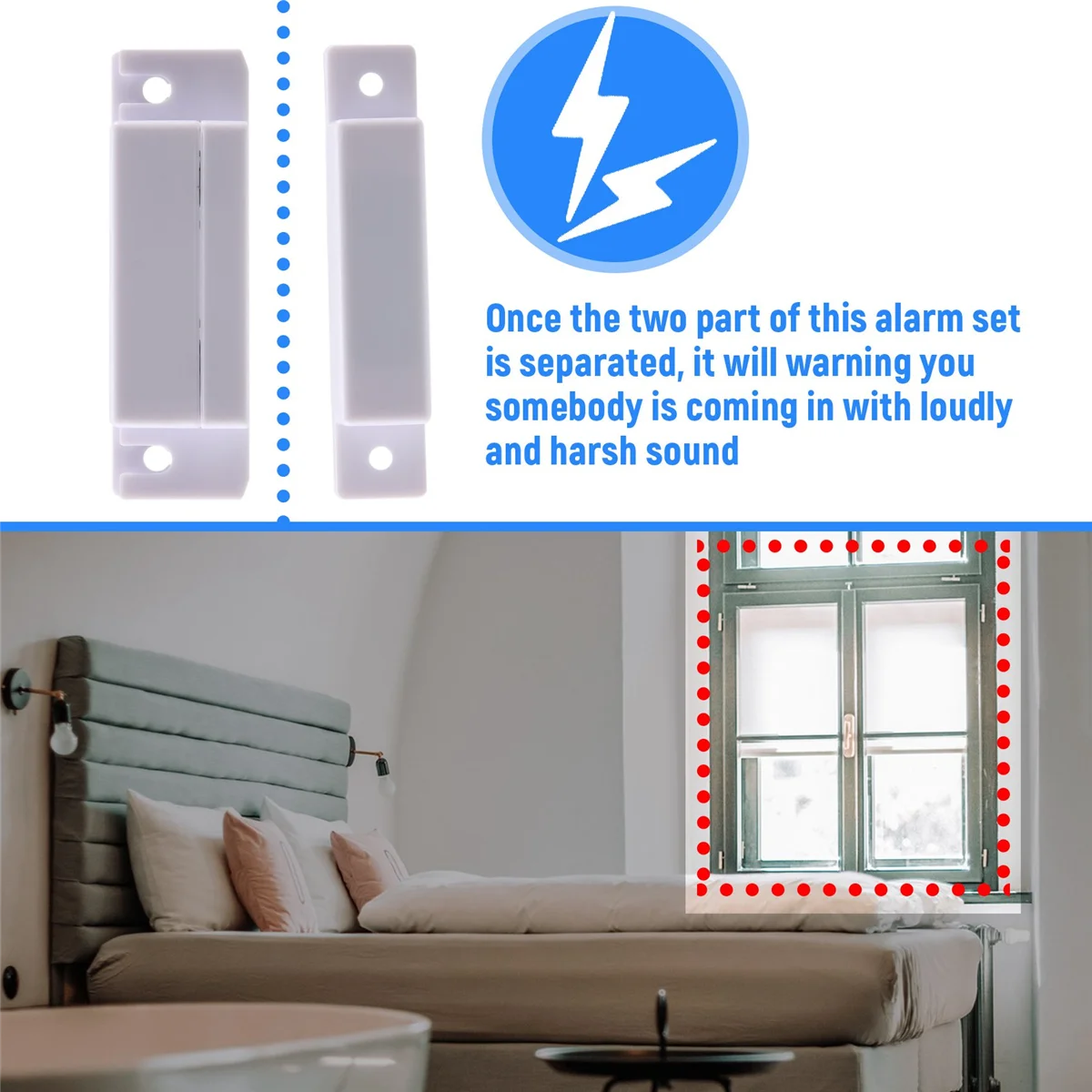Interruptor de alarma de advertencia de entrada de ventana de puerta de casa con Sensor magnético