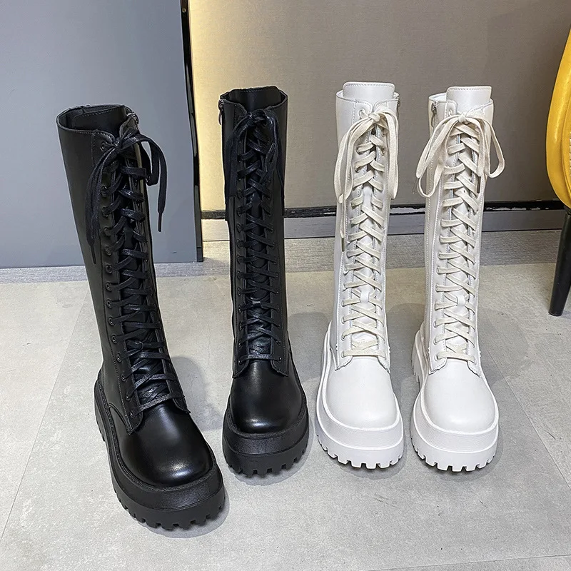 Bottes hautes sexy au genou pour femmes, talons hauts en PU, chaussures à la mode, chaussons pour femmes, grande taille, printemps, automne, 2024