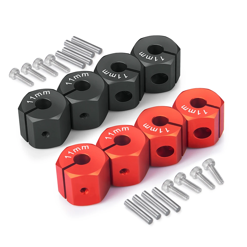 YEAHRUN 4Pcs 8/9/10/11/12mm Thickness Aluminum Alloy Wheel Hub 12mm Hex Drive Adaptors for 1/10 RC Crawler Car Truck Model Parts