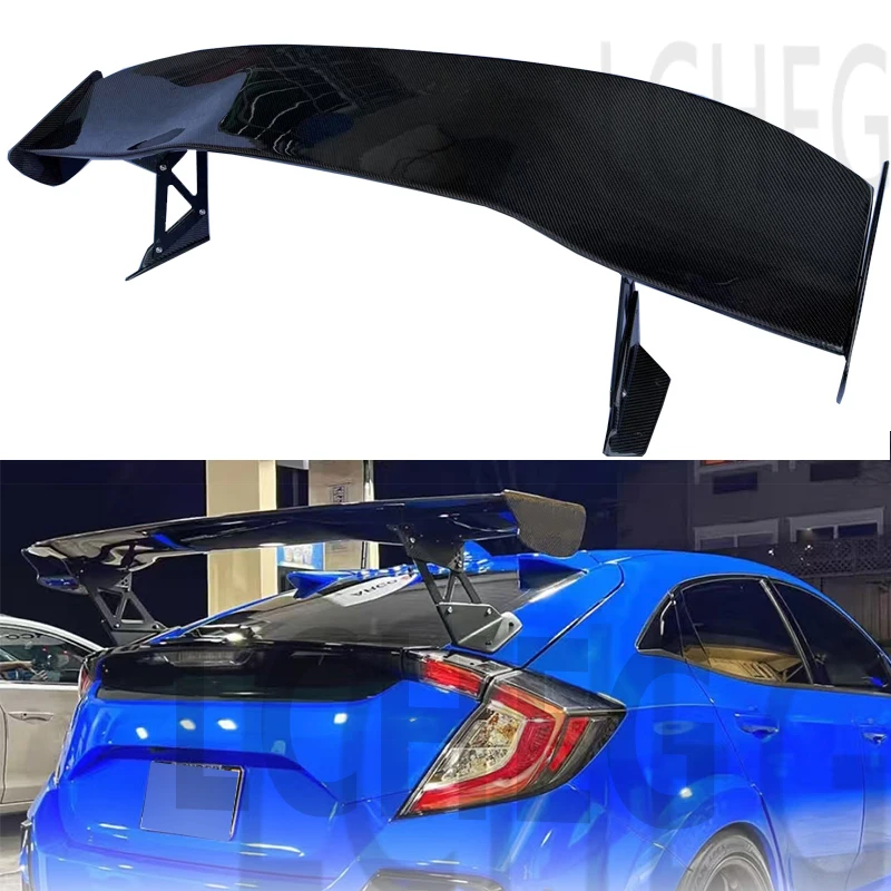 For  2016-2021 Honda Civic FK4 FK7 FK8 TypR 5 Door Hatchback High Quality Real Carbon Fiber Car Rear Wing Trunk Lip Spoiler