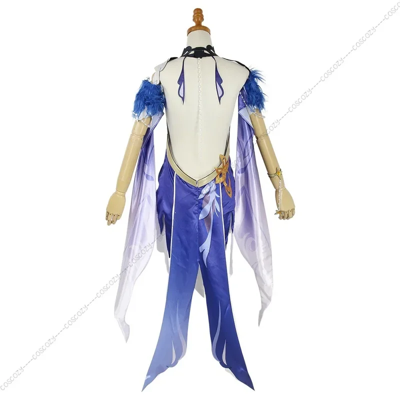 Game Genshin impact ningguang new skin cosplay costume Orchid's evening gown costume wig set role playing clothing for girls