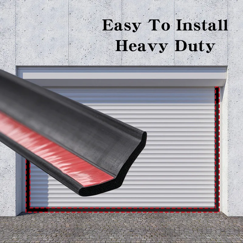 Rolling Shutter Garage Door Weather Seal Strip Heavy Duty Self Adhesive Rubber Bottom Edge Dustproof Waterproof Sealing Strip