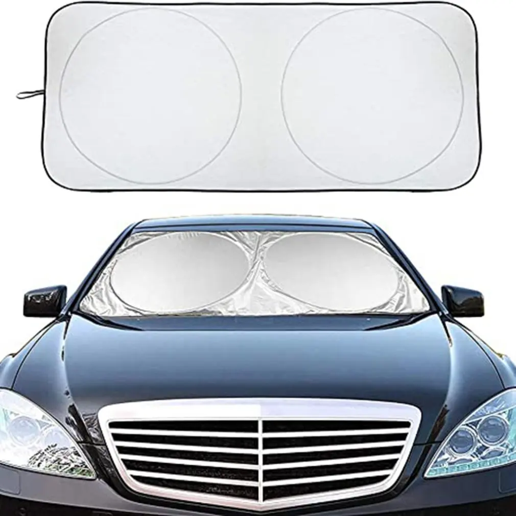 

Sun Block Automobile Double-loop Stainless Steel Silver-coated Cloth Reflecting Car Temperature-shading Front Blocks