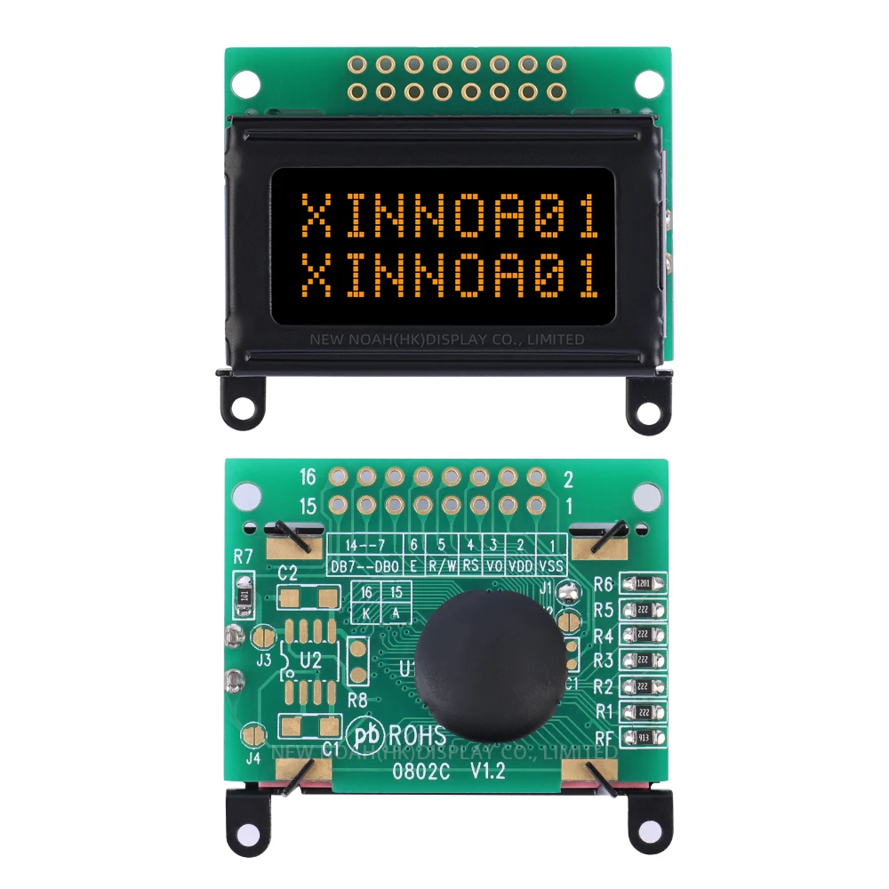 DFSTN black film Orange 0802C Character Display Screen 0802 LCD 16 PIN 3.3V Or 5V ST7066U Ultra Small Module STN Blue Font