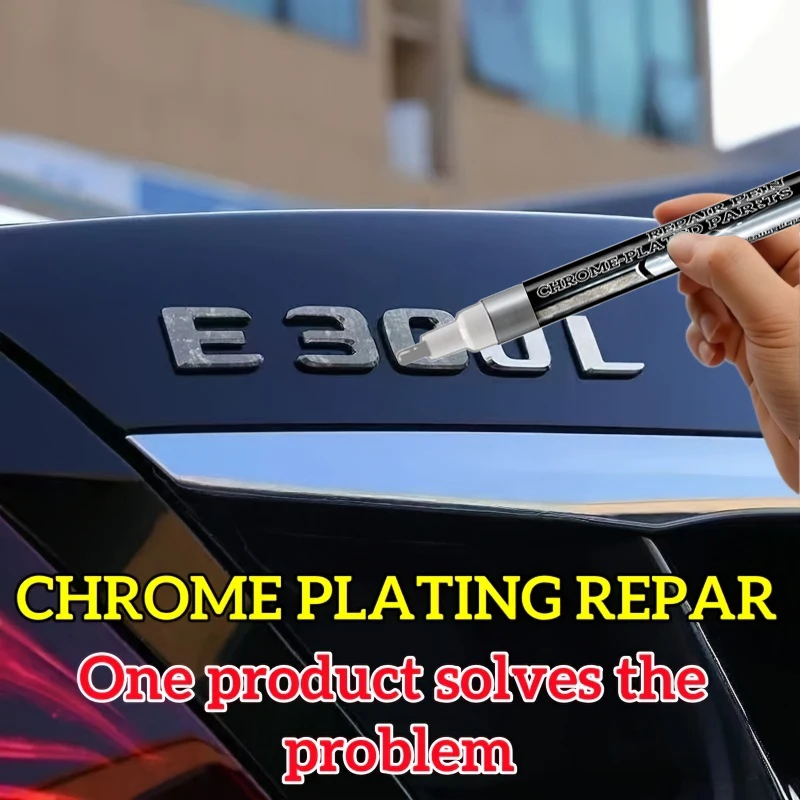 Chrome Plating Repair Pen, Car Scratch Remover Touch Up Paint Pen For Auto Logo Wheel Trim, Quick Rust & Corrosion Fix, 20ML