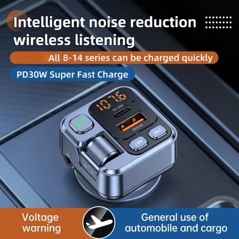 Car Mp3 Bluetooth-compatible FM Transmitter Digital Display with USB MP3 Player