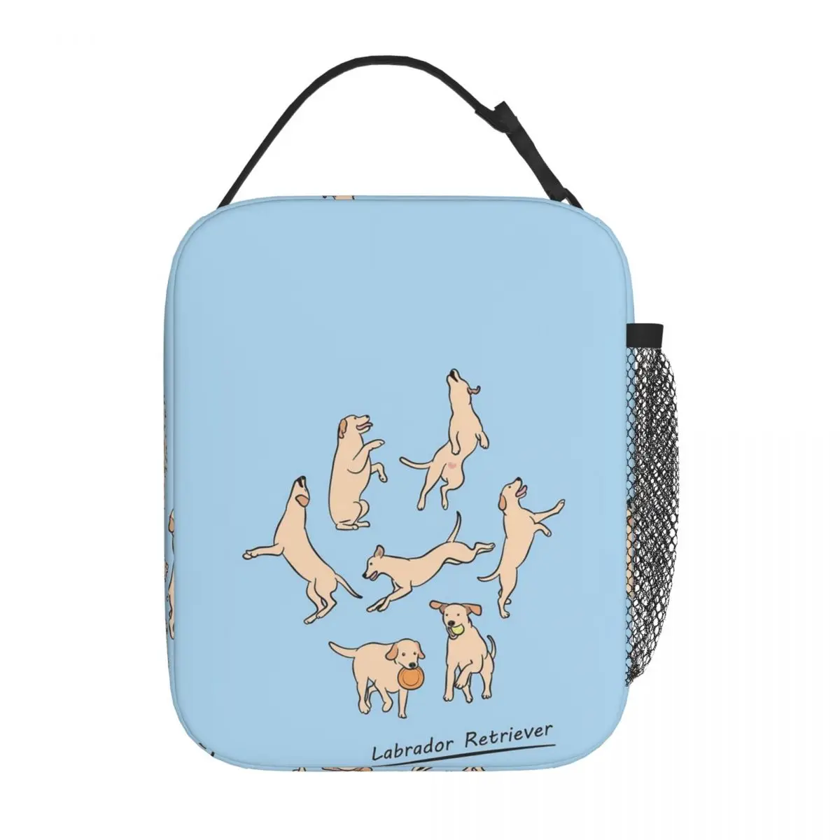 Playing Light Yellow Lab Labrador Retriever Insulated Lunch Bag for Women Children Portable Food Boxes Thermal Lunch Box Tote